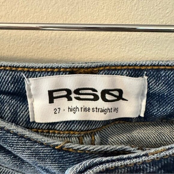 RSQ High Rise Straight Leg Distressed Raw Hem Jeans Size 27 - Picture 6 of 11